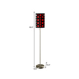 66" Steel Novelty Floor Lamp With Black And Red Drum Shade - Homeroots - Flyclothing LLC