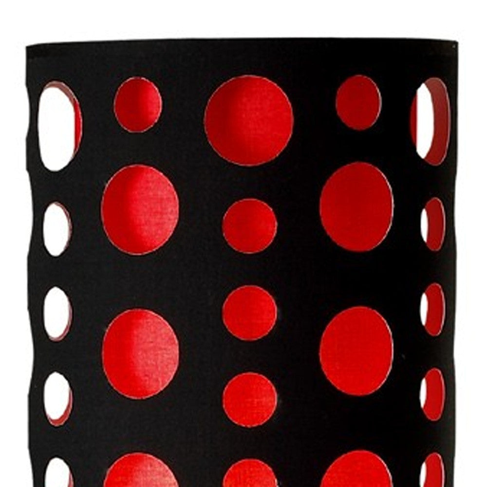 66" Steel Novelty Floor Lamp With Black And Red Drum Shade - Homeroots - Flyclothing LLC