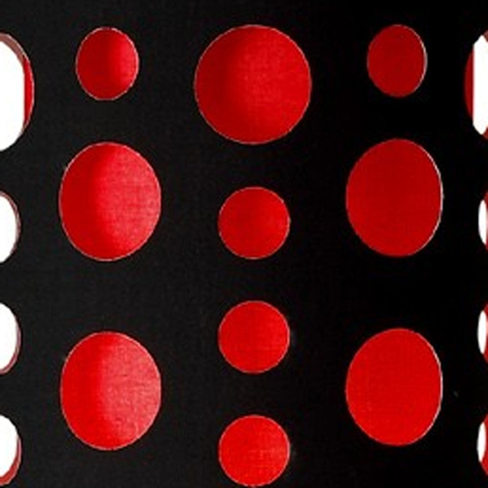 66" Steel Novelty Floor Lamp With Black And Red Drum Shade - Homeroots - Flyclothing LLC