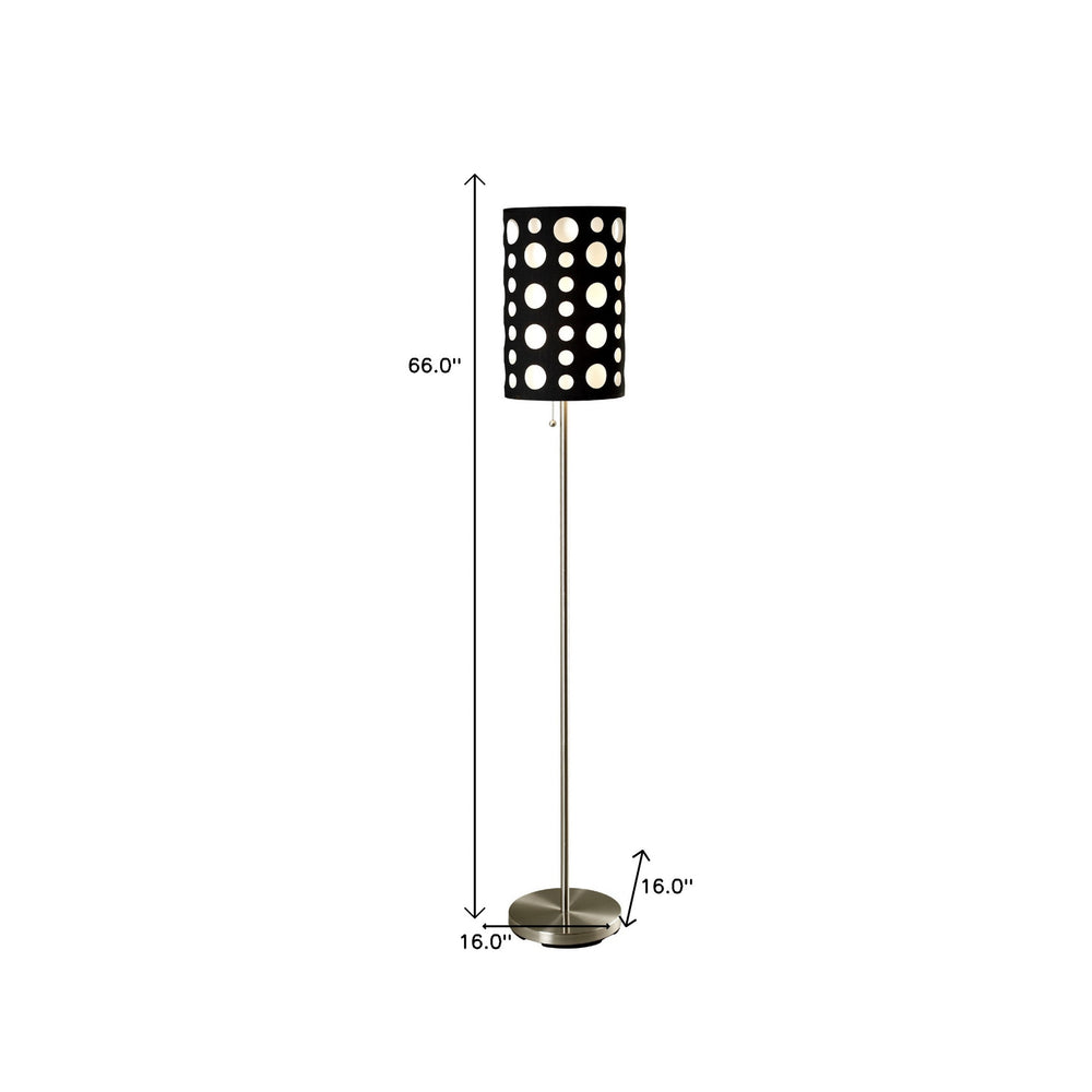 66" Steel Novelty Floor Lamp With Black And White Drum Shade - Homeroots - Flyclothing LLC