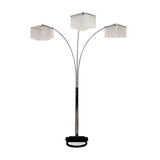 Floor Lamp with Three Hanging Crystal Shades - Homeroots - Flyclothing LLC