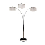 Floor Lamp with Three Hanging Crystal Shades - Homeroots - Flyclothing LLC
