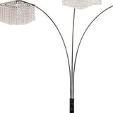 Floor Lamp with Three Hanging Crystal Shades - Homeroots - Flyclothing LLC