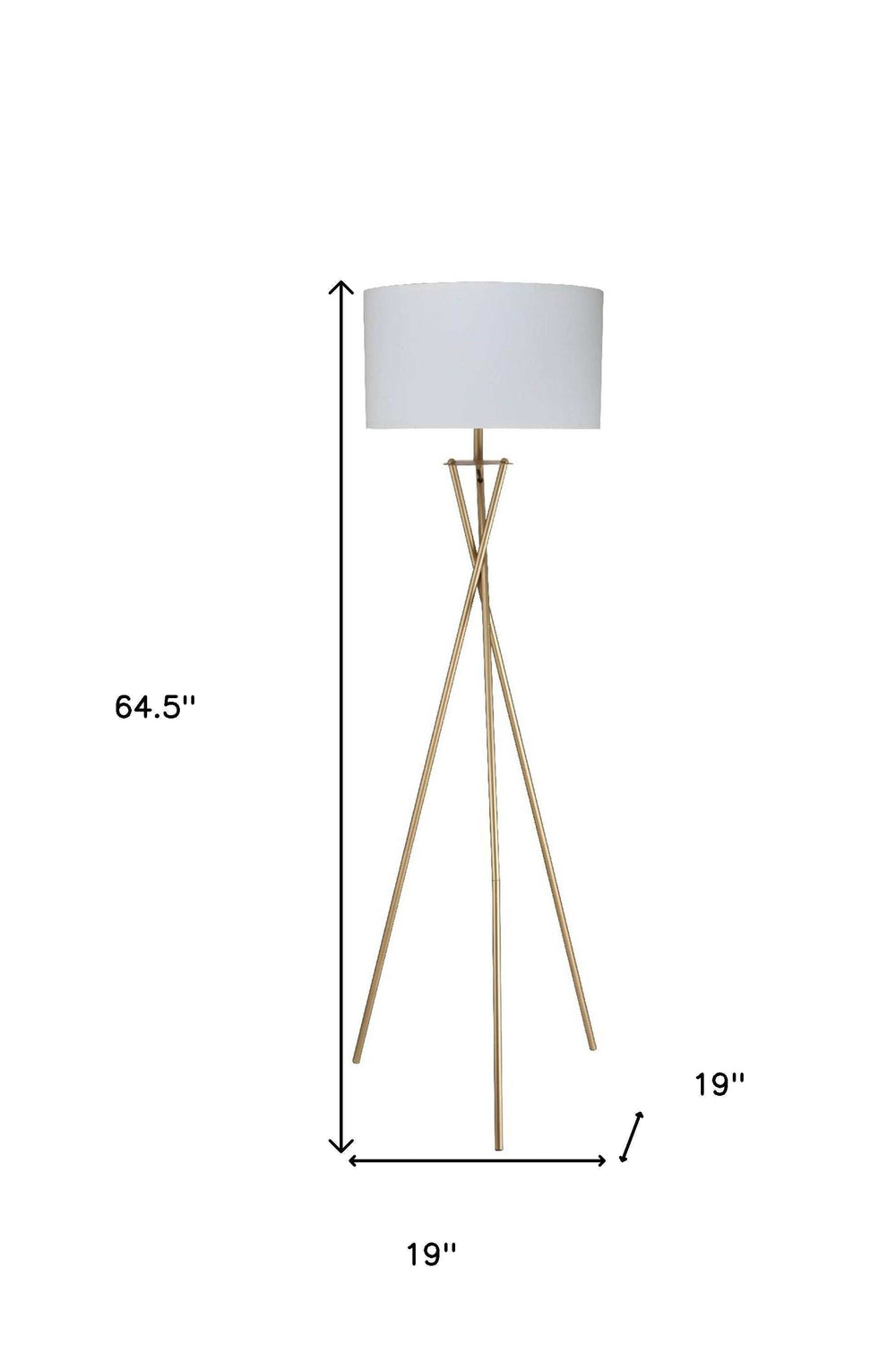 Minimalist Gold Metal Floor Lamp - Homeroots - Flyclothing LLC