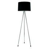 59" Silver Tripod Floor Lamp With Black Fabric Drum Shade - Homeroots - Flyclothing LLC