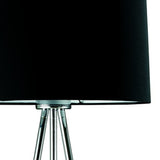 59" Silver Tripod Floor Lamp With Black Fabric Drum Shade - Homeroots - Flyclothing LLC