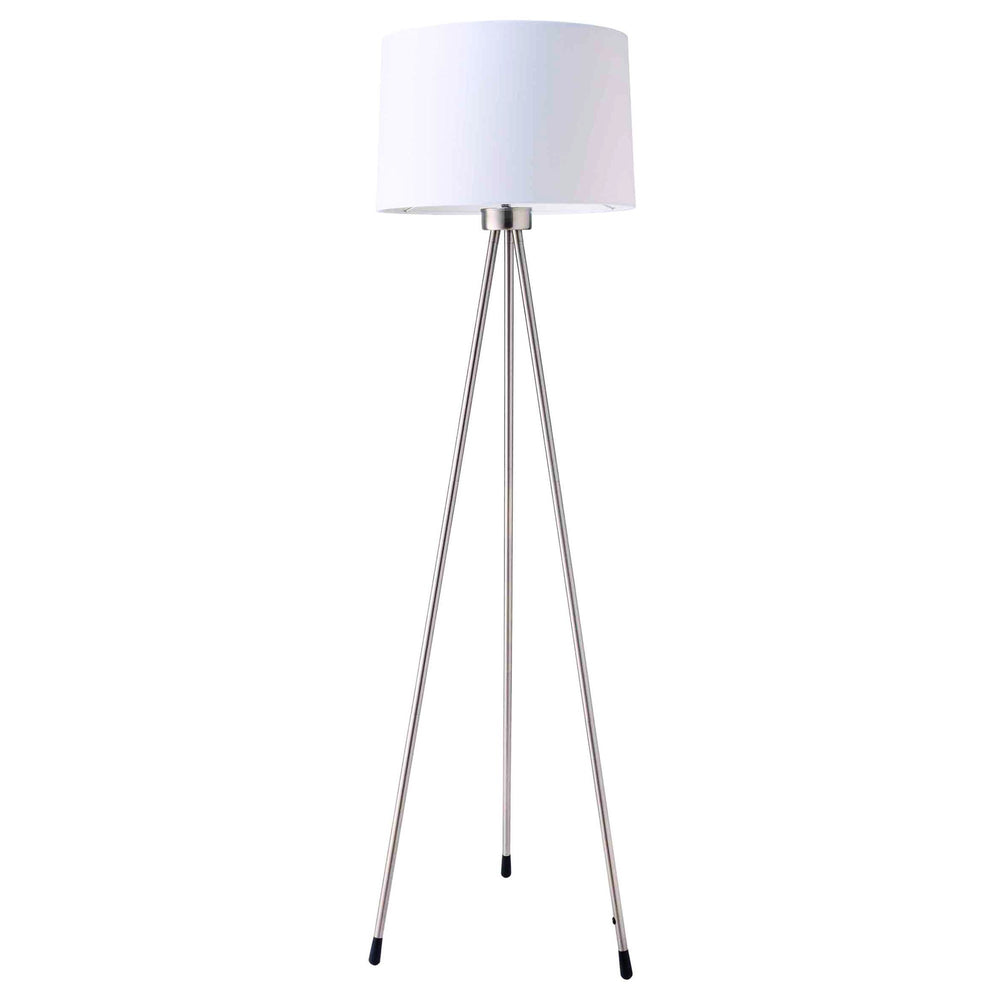 59" White Tripod Floor Lamp With White Drum Shade - Homeroots - Flyclothing LLC