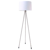 59" White Tripod Floor Lamp With White Drum Shade - Homeroots - Flyclothing LLC