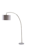 86" Beige And Antique Gold Arched Floor Lamp With Gray Drum Shade - Homeroots - Flyclothing LLC