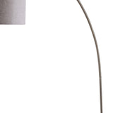 86" Beige And Antique Gold Arched Floor Lamp With Gray Drum Shade - Homeroots - Flyclothing LLC