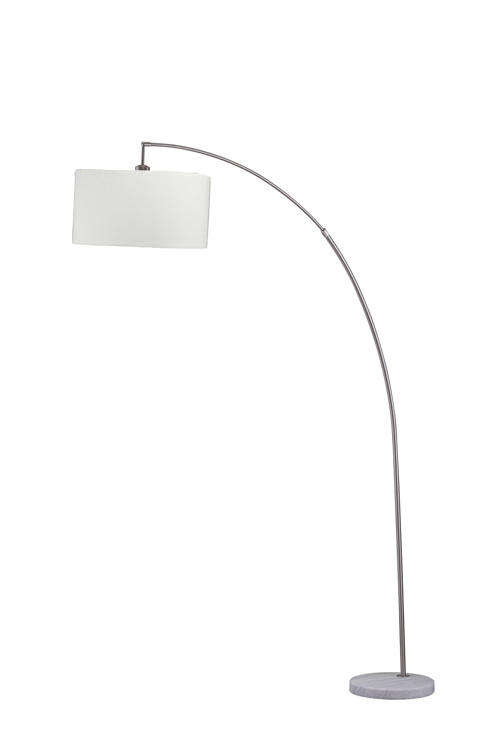 86" White And Silver Arc Floor Lamp With White Drum Shade - Homeroots - Flyclothing LLC