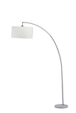 86" White And Silver Arc Floor Lamp With White Drum Shade - Homeroots - Flyclothing LLC
