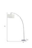 86" White And Silver Arc Floor Lamp With White Drum Shade - Homeroots - Flyclothing LLC
