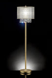 65" Gold Novelty Floor Lamp With White Drum Shade - Homeroots - Flyclothing LLC