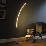62" Silver And Soft White Arc LED Floor Lamp - Homeroots - Flyclothing LLC