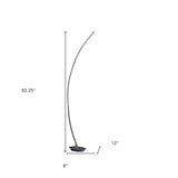 62" Silver And Soft White Arc LED Floor Lamp - Homeroots - Flyclothing LLC