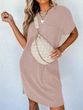 Round Neck Short Sleeve Mini Dress - Trendsi - Flyclothing LLC