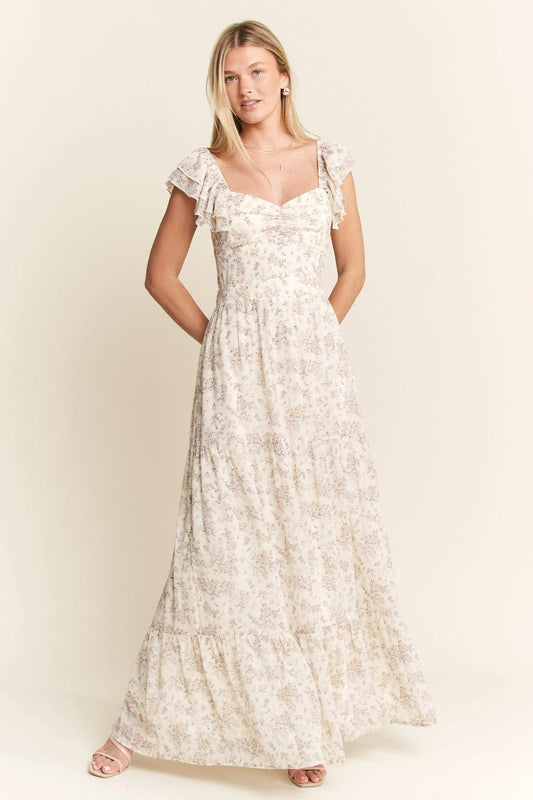 Jade By Jane Full Size Ruffle Sleeve Tiered Maxi Dress Plus Size - Trendsi - Flyclothing LLC