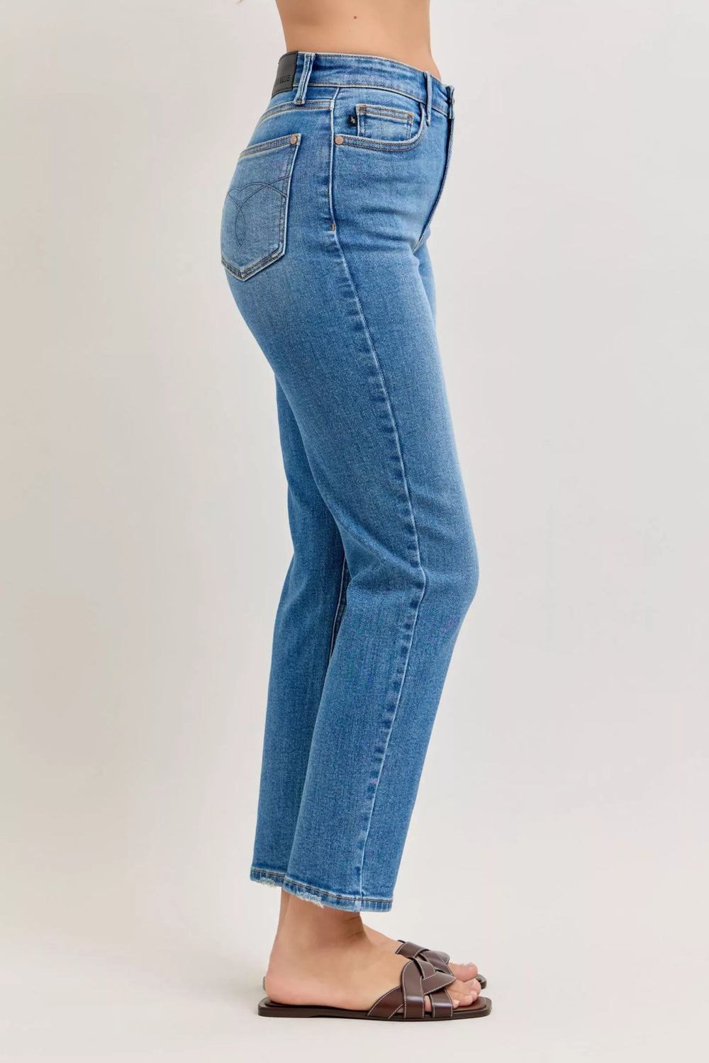 Judy Blue High-Waisted Straight-Leg Jeans - Trendsi - Flyclothing LLC