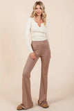 Mittoshop Stretchy Soft Elastic Waist Flare Pants - Trendsi - Flyclothing LLC