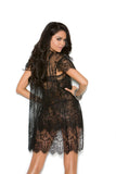 Elegant Moments Black Eyelash Babydoll W/Robe 4333 - Elegant Moments - Flyclothing LLC