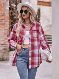 Plaid Button-Down Long Sleeve Shirt - Trendsi - Flyclothing LLC
