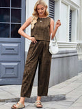 Plaid Sleeveless Top and Pants Set - Trendsi - Flyclothing LLC