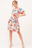 And The Why Square Neck Puff Sleeve Floral Dress - Trendsi - Flyclothing LLC