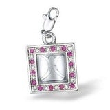 43502 - Rhodium Brass Pendant with Top Grade Crystal in Rose - Alamode - Flyclothing LLC