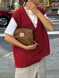 Button-Front Sweater Vest - Trendsi - Flyclothing LLC