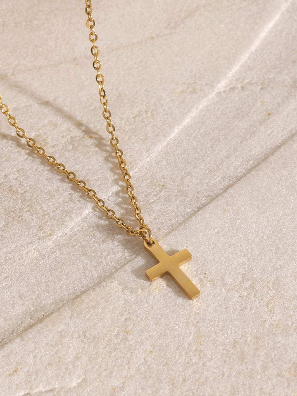 18K Gold-Plated Three-Layered Cross Necklace - Trendsi - Flyclothing LLC