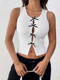 Perfee Bow Front Round Neck Tank - Trendsi - Flyclothing LLC