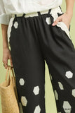 Umgee Hexagon Print Wide Leg Pants with Scalloped Hem - Trendsi - Flyclothing LLC
