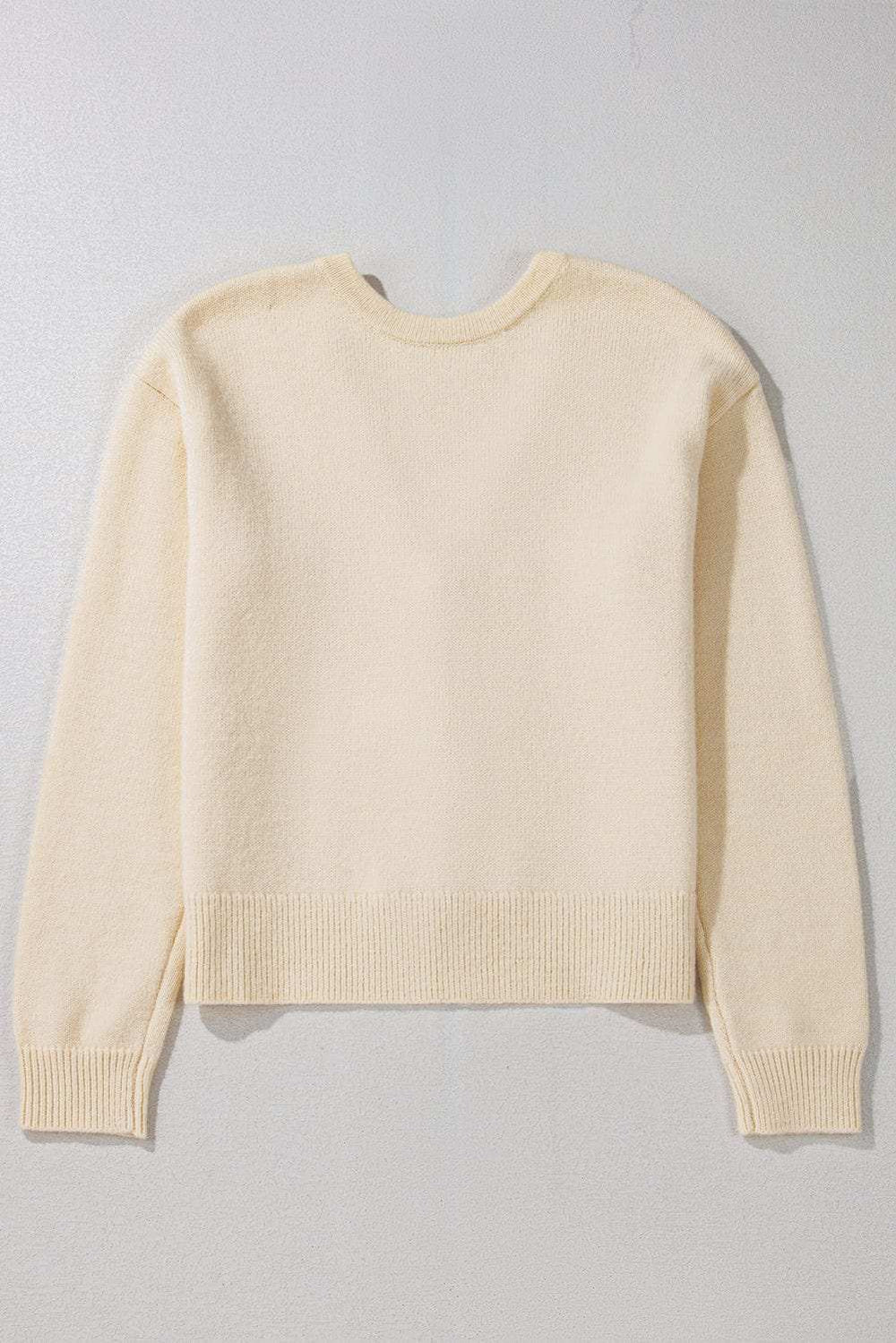 Bowknot Front V Neck Long Sleeve Cardigan - Trendsi - Flyclothing LLC