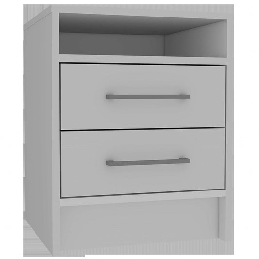 White Open Compartment Two Drawer Nightstand - Homeroots - Flyclothing LLC