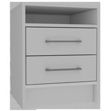 White Open Compartment Two Drawer Nightstand - Homeroots - Flyclothing LLC