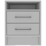White Open Compartment Two Drawer Nightstand - Homeroots - Flyclothing LLC