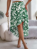 High-Low Printed High Waist Skirt - Trendsi - Flyclothing LLC