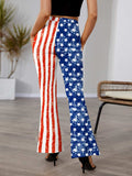 Star & Stripes High Waist Bootcut Pants - Trendsi - Flyclothing LLC