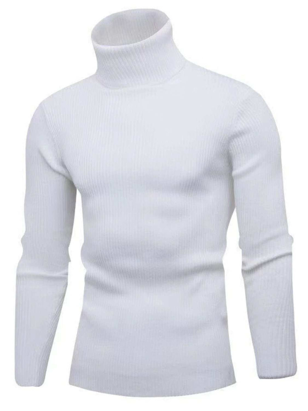 Men's Turtleneck Long Sleeve Ribbed Sweater - Trendsi - Flyclothing LLC