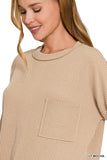 Zenana Long Sleeve Drop Shoulder Rib Top - Trendsi - Flyclothing LLC