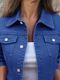 Button Front Closure Denim Jacket - Trendsi - Flyclothing LLC
