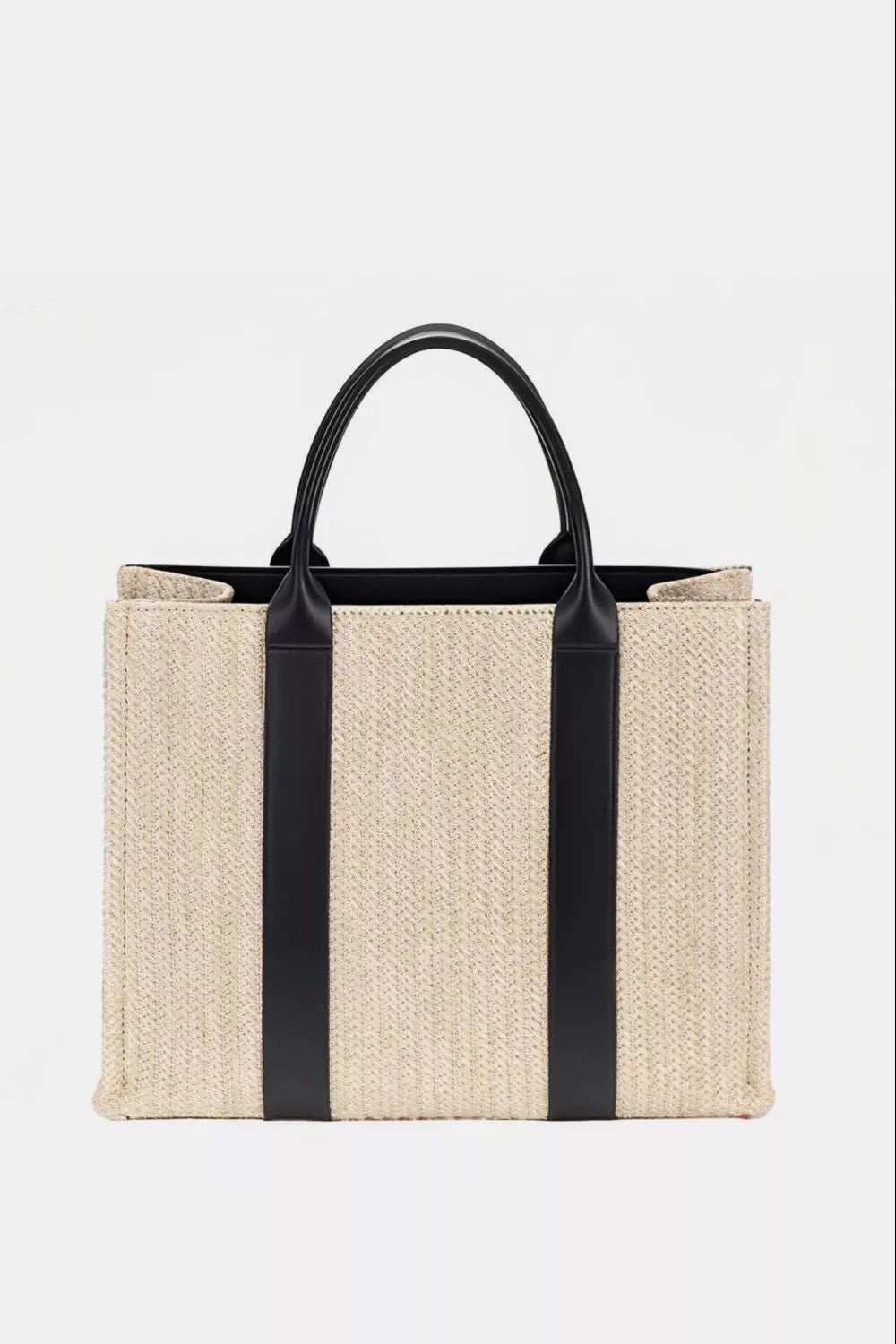 David Jones Square Woven Tote Handbag - Trendsi - Flyclothing LLC