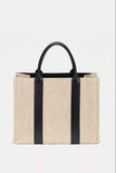 David Jones Square Woven Tote Handbag - Trendsi - Flyclothing LLC