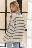 ADORA Horizontally Striped Button Up Cardigan - Trendsi - Flyclothing LLC