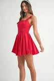 MABLE Poplin Square Neckline Bubble Mini Dress - Trendsi - Flyclothing LLC