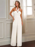Halter Neck Wide Leg Jumpsuit - Trendsi - Flyclothing LLC