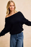BiBi Waffle Knit Off Shoulder Top - Trendsi - Flyclothing LLC