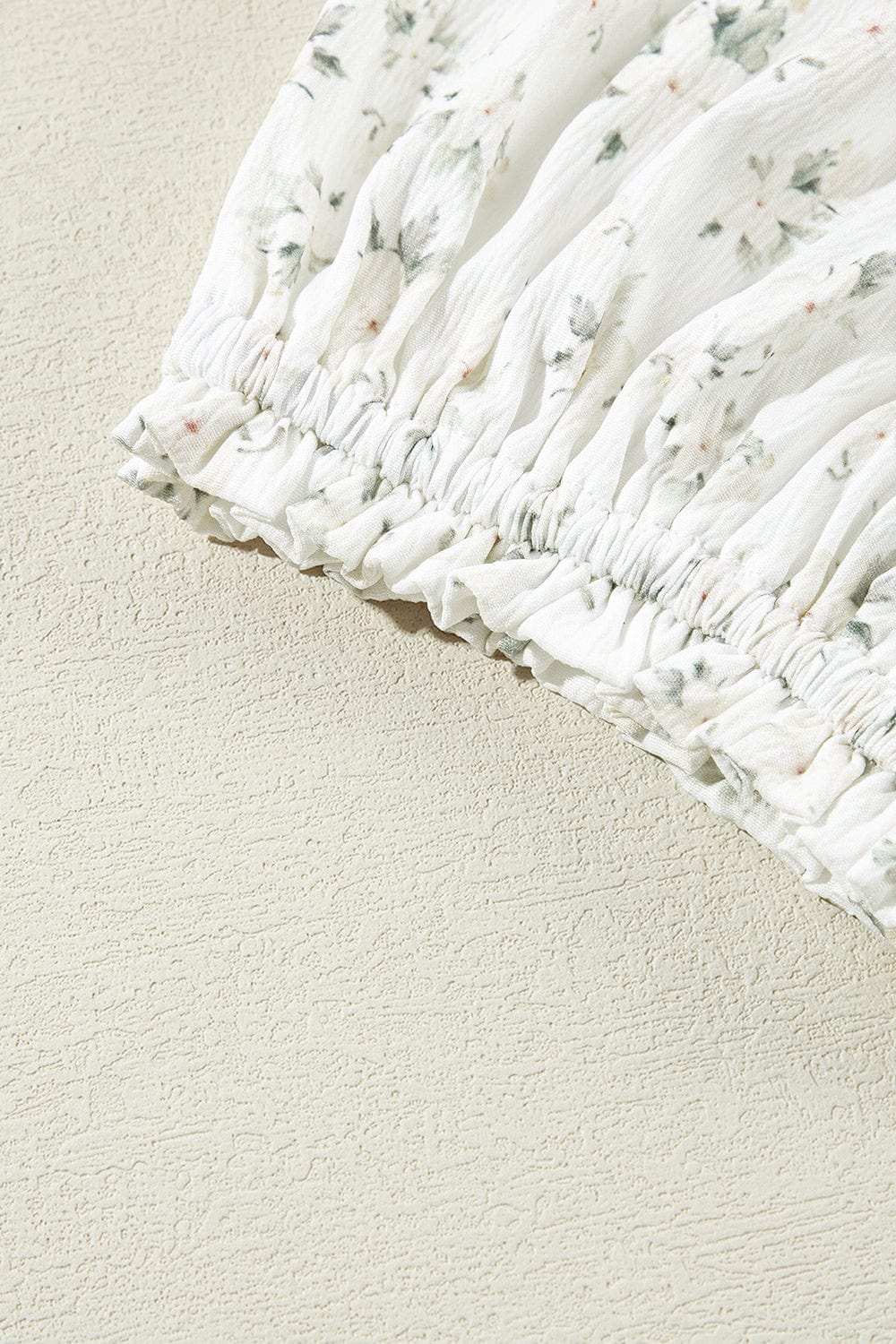 Smocked Printed Short Sleeve Jumpsuit - Trendsi - Flyclothing LLC