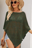 Openwork Boat Neck Shawl Cover Up - Trendsi - Flyclothing LLC